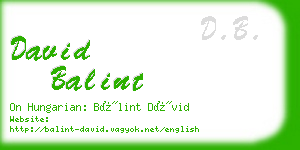 david balint business card